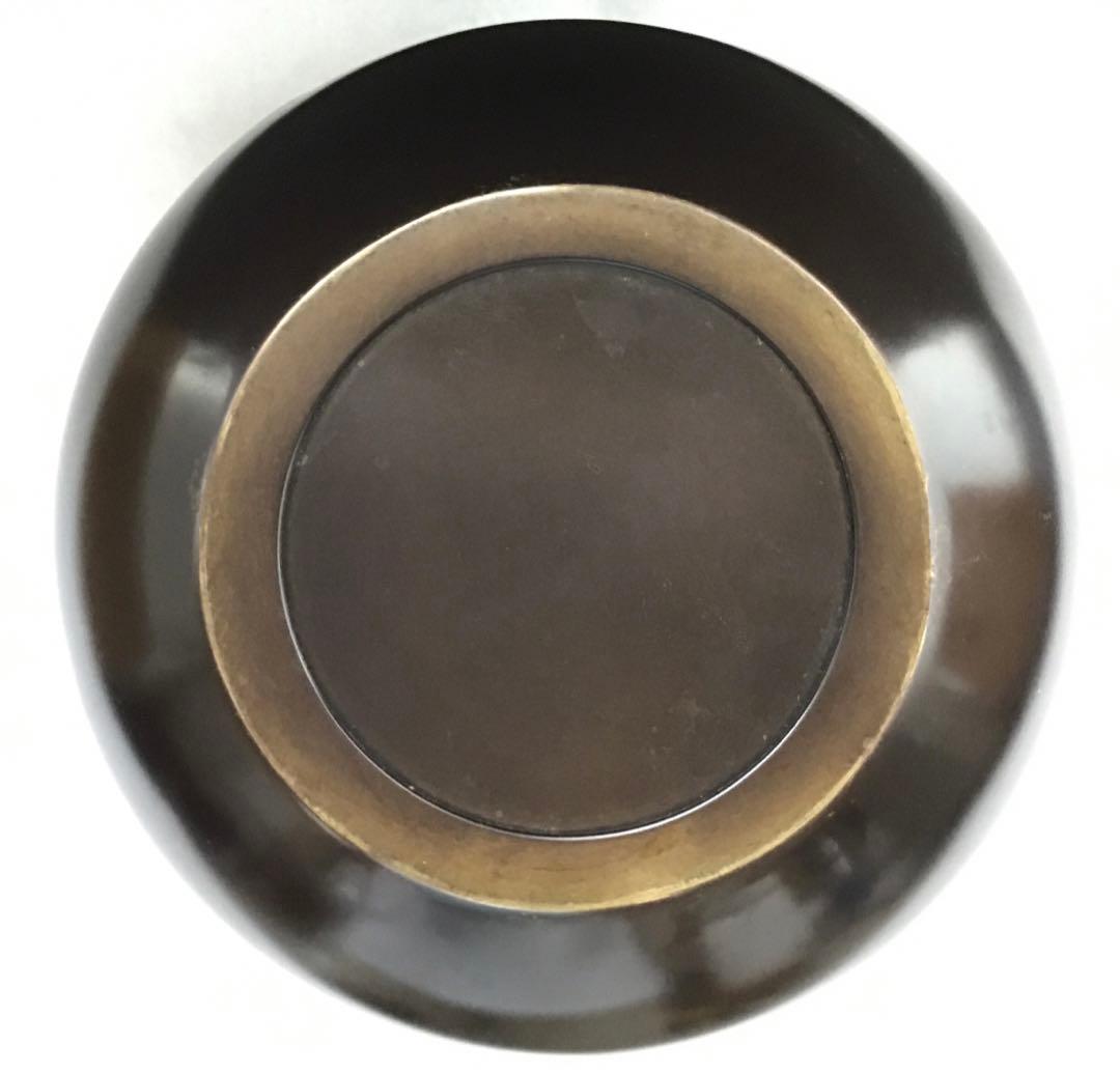 茶道具　水指　捻子梅水指(金属製)塗の蓋付　駒方米山作　共箱　紙箱　S246MS