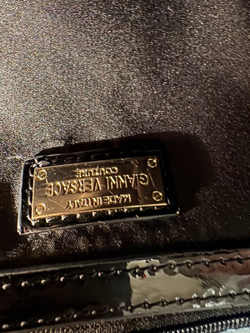 き*読様 VERSACE ブラック編み込みバッグ