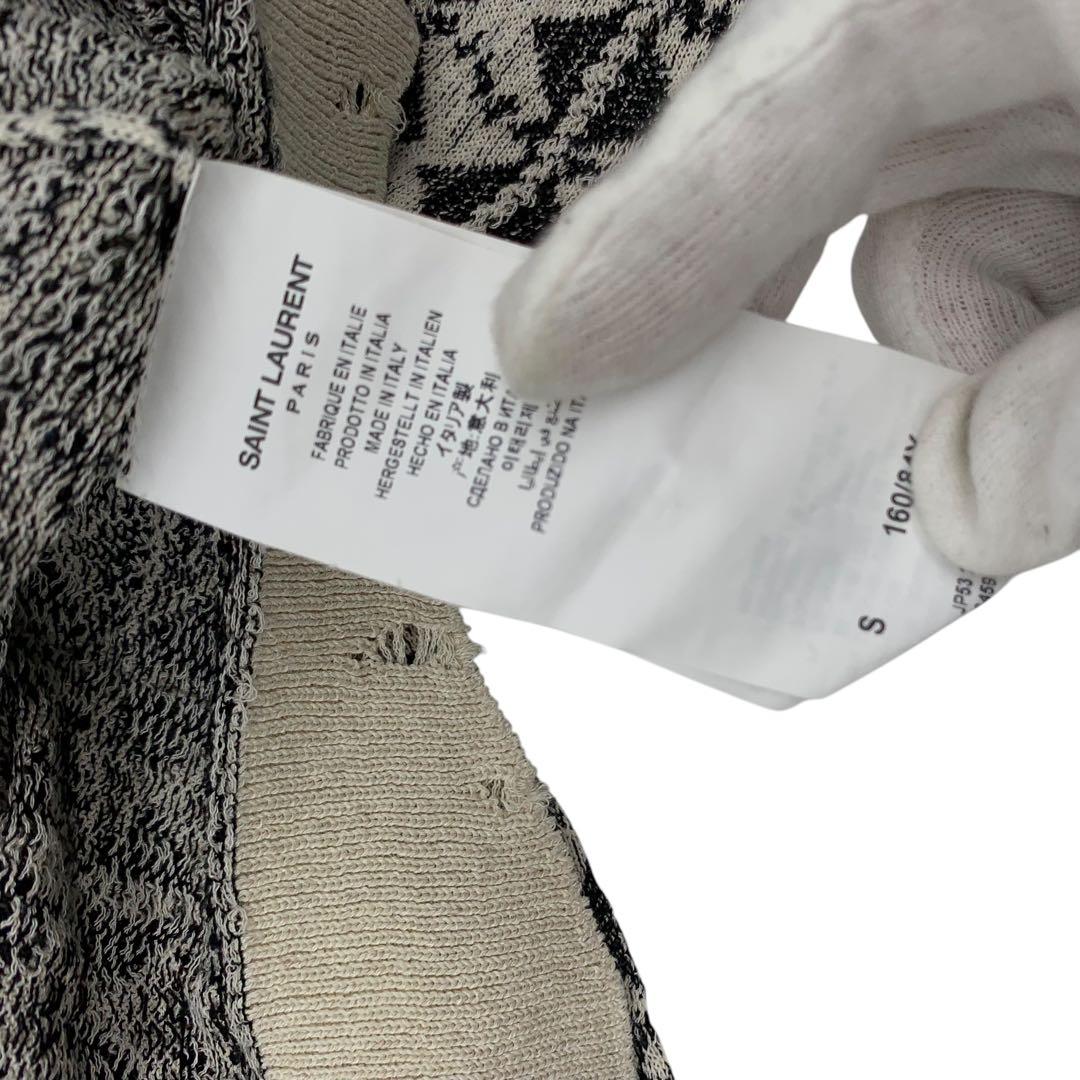 サンローラン　ダメージニット　21SS 総柄ニット　Sサイズ