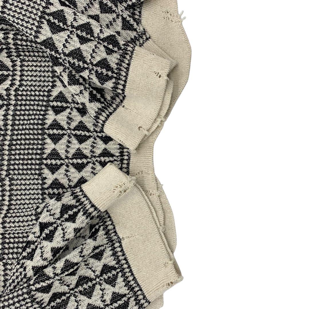 サンローラン　ダメージニット　21SS 総柄ニット　Sサイズ