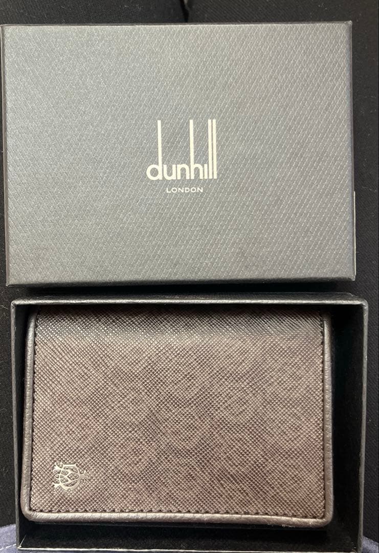新品未使用　dunhill ダークブラウン 名刺入れ　ダンヒルカード入り