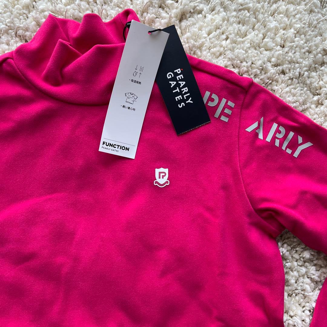 新品タグ付きPEARLY GATES ピンク モックシャツ