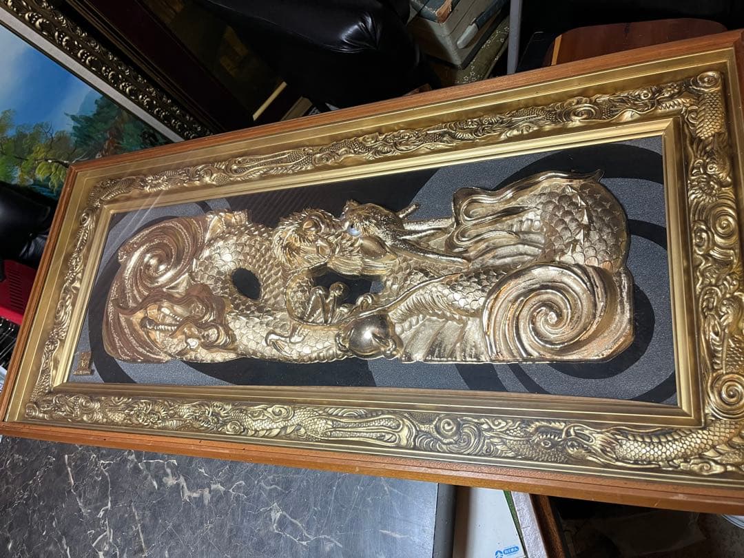 龍の額縁 金龍 龍 龍年 干支 縁起物 金龍の額