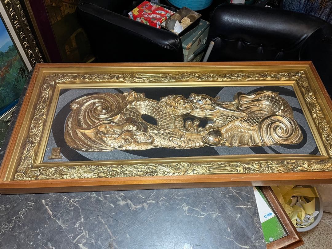 龍の額縁 金龍 龍 龍年 干支 縁起物 金龍の額