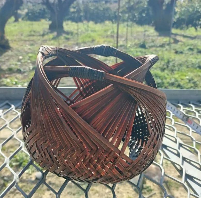 竹製 球形編み込み工芸品　近江特産品　竹細工