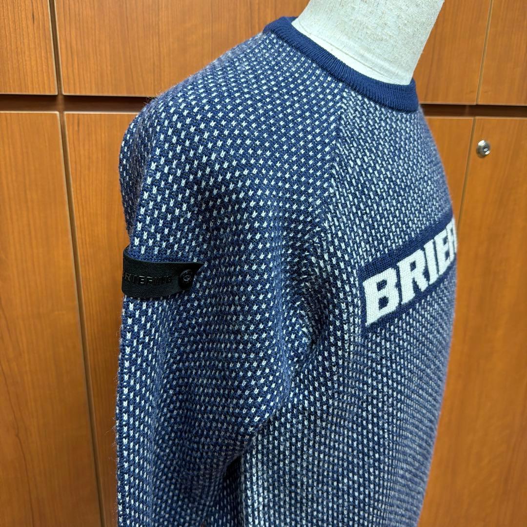 BRIEFING ネイビー ロゴ入りセーター