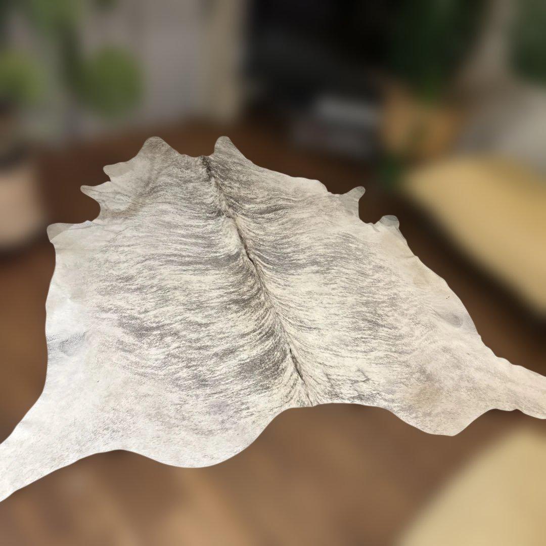 グレー系牛革ラグ 大判