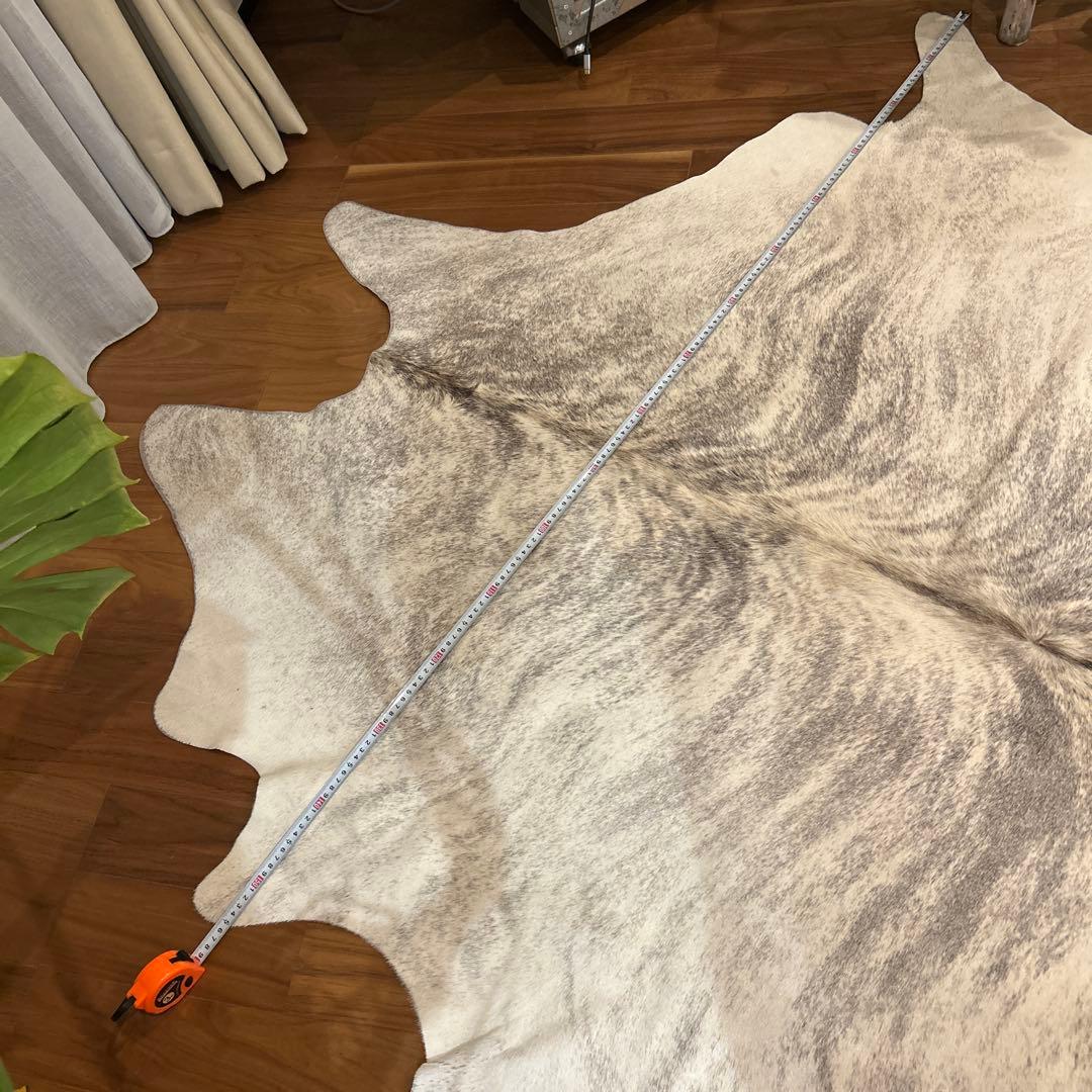 グレー系牛革ラグ 大判