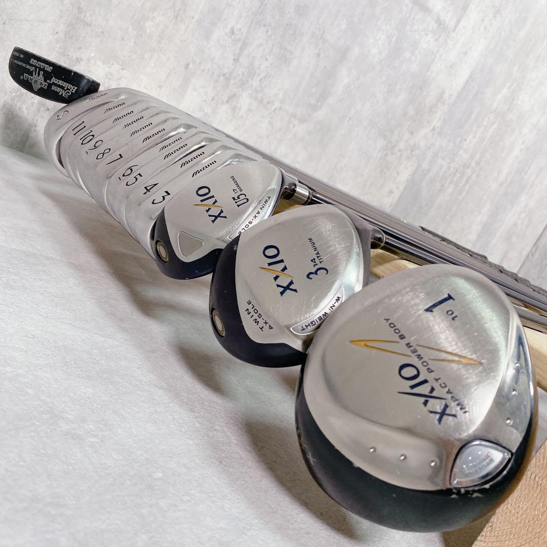 V894 ゼクシオ 他 ゴルフクラブ メンズ フルセット 黒 初心者 練習 R