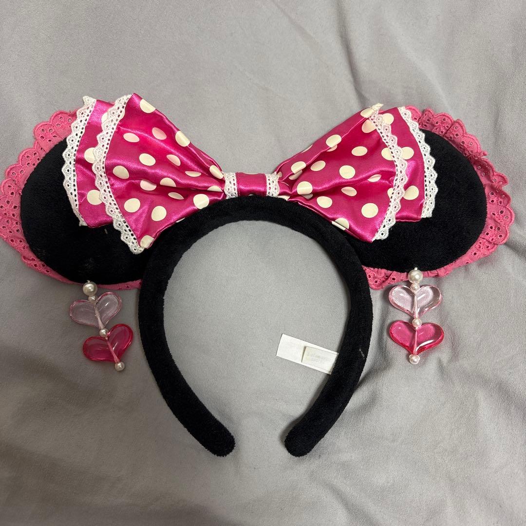 ミニー　カチューシャ　水玉　ピンク　ディズニー