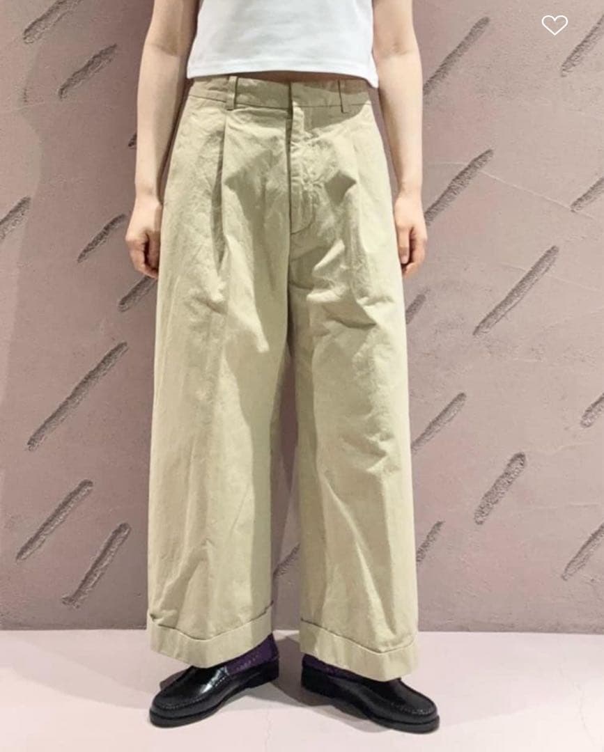 ＜6(ROKU)＞コットンチノワイドパンツ
