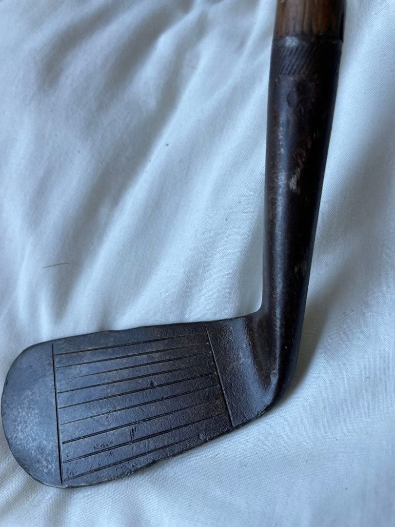 アンティーク　木製　ゴルフ　クラブ　ヒッコリー　アイアン　A　100年　アメリカ