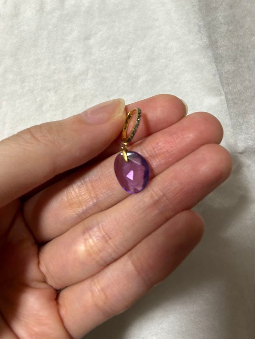 ARTIDA OUD アメジスト パヴェダイヤモンド シングル ピアス