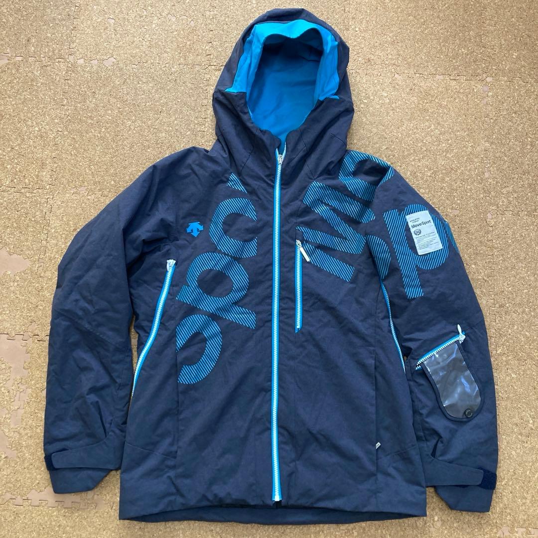 【美品】デサントdescentスキーウェアHEAT NAVIスキーLメンズ紺