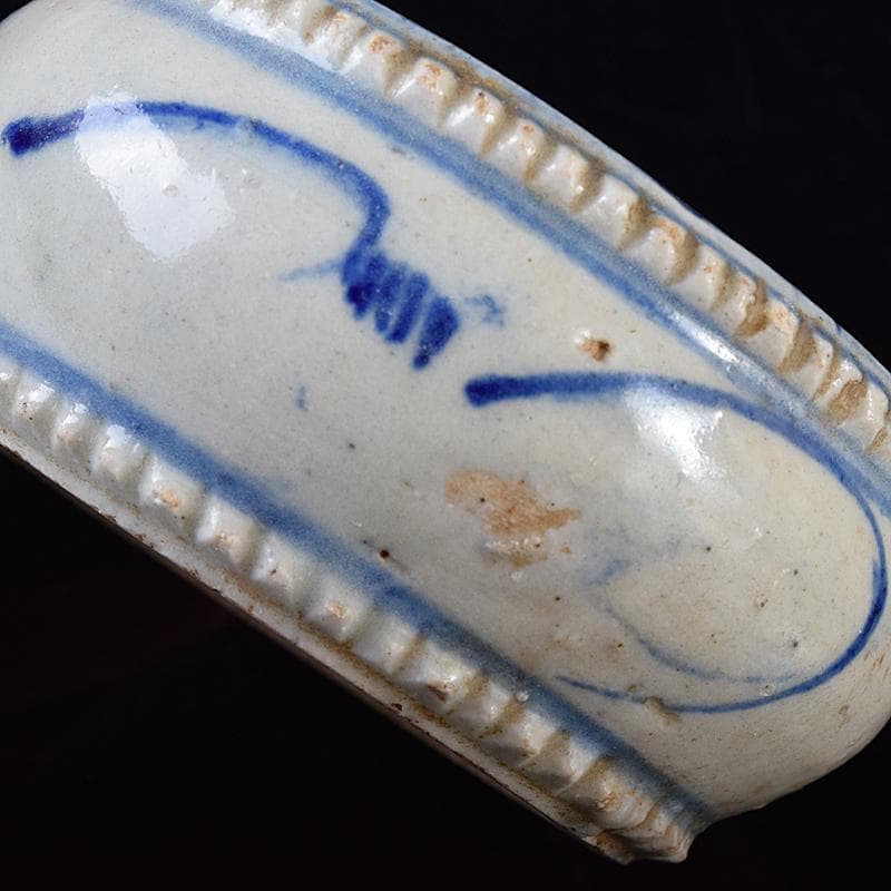 中国　青花　幾何文　水孟　筆洗　V　R7950