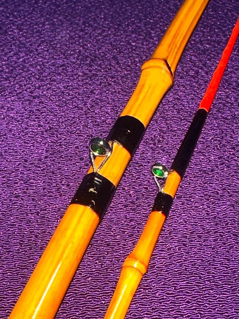 超極細穂先、クリスタルガイドの ヘチ竿 チヌ竿 印籠継 2本継 203cm和竿