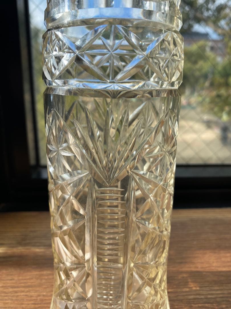 切子細工　花瓶　英国製アンティーク