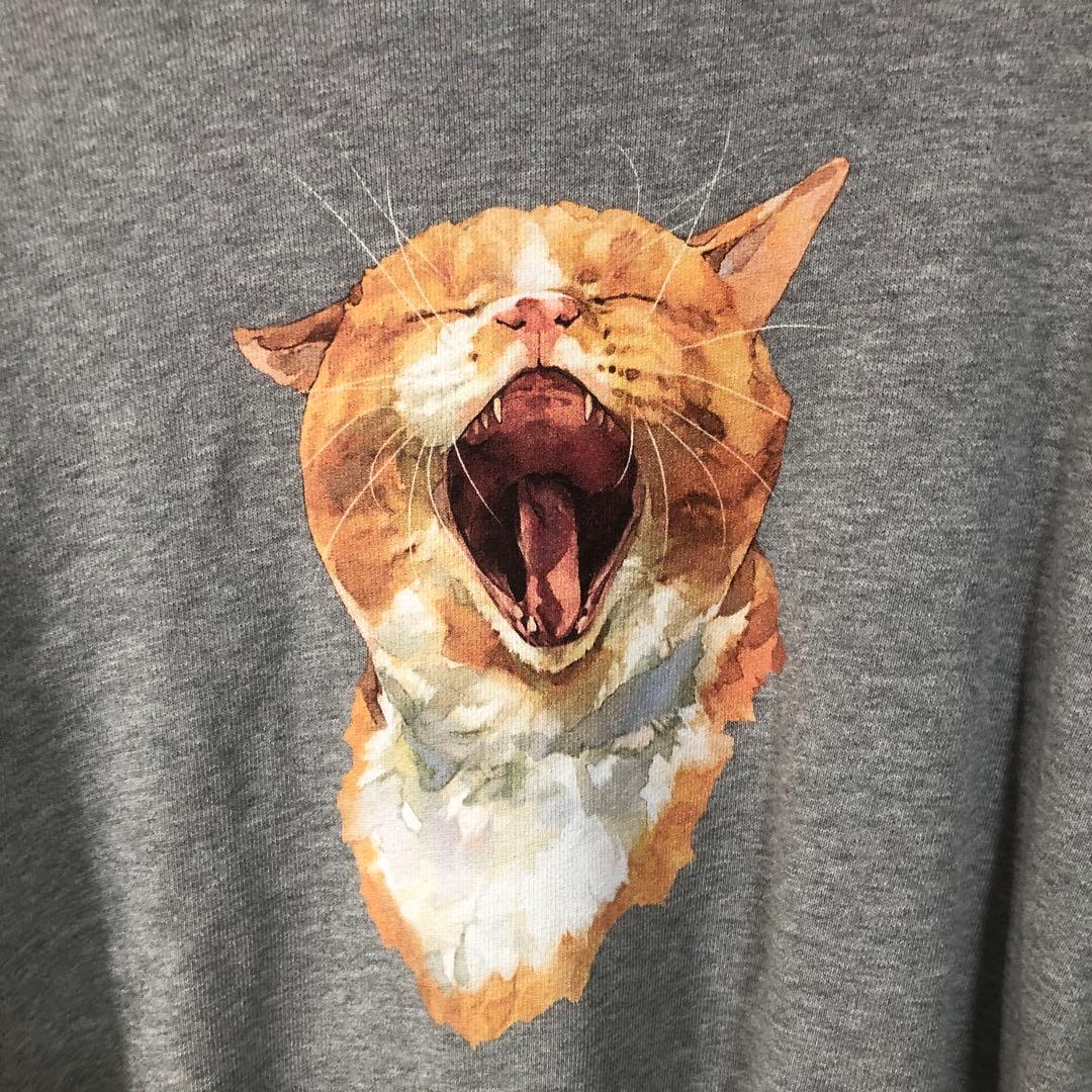 HARAPECO Neko Sweat(Akubi)-グレー