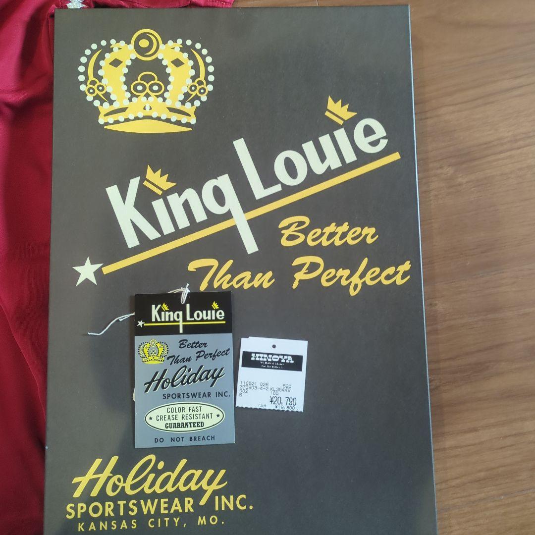 キングルイKing Louie 赤色 星柄 半袖シャツ S ボーリングシャツ