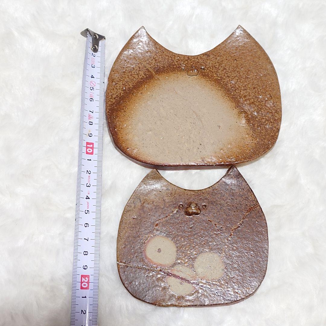 ◎【2600A】90.猫皿…備前焼