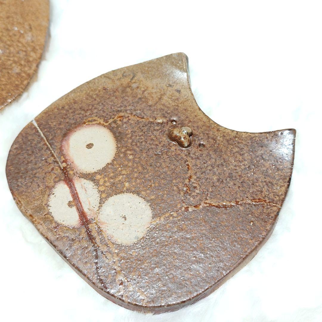 ◎【2600A】90.猫皿…備前焼