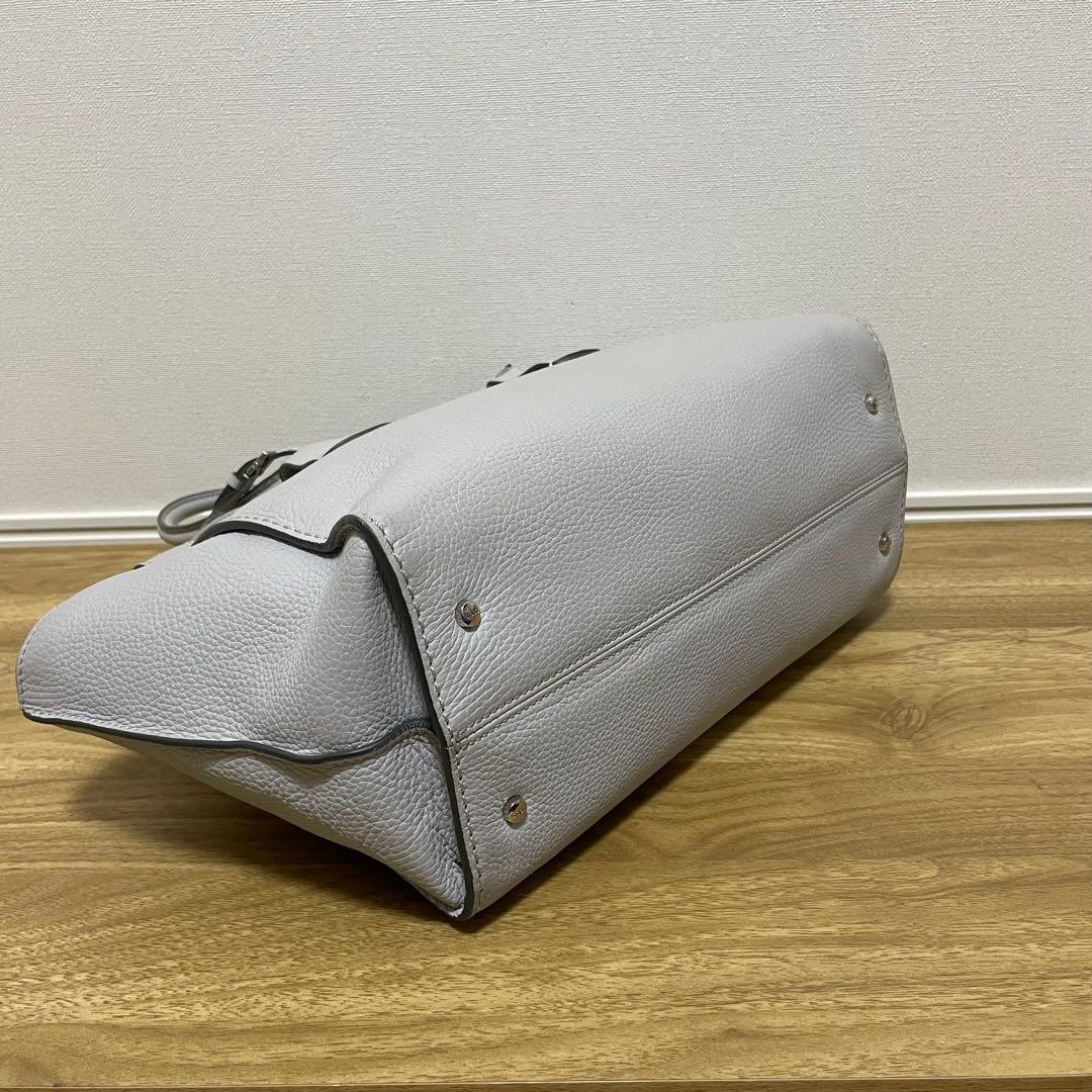 《美品》TOD’S （トッズ）レザー ハンドバッグ ライトグレー