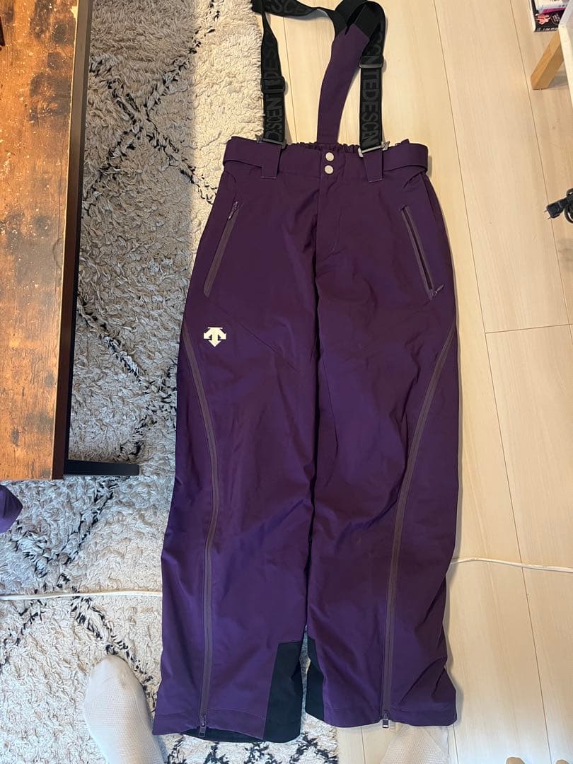 いっぺーDESCENTE スキーウェア フード付き 紫/緑/赤