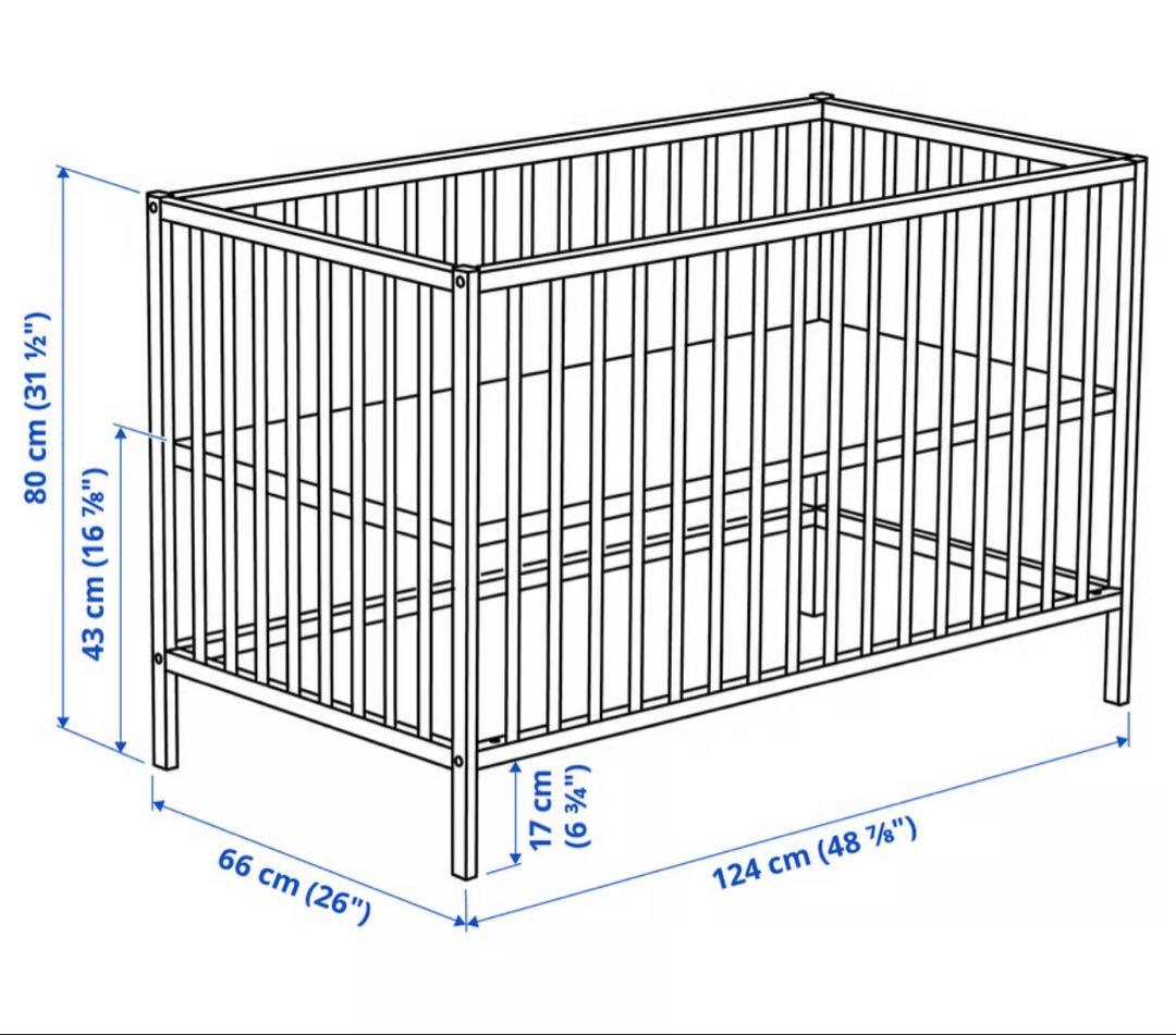 【IKEA】ベビーベッド　スニーグラル　＆　プルッティング　セット