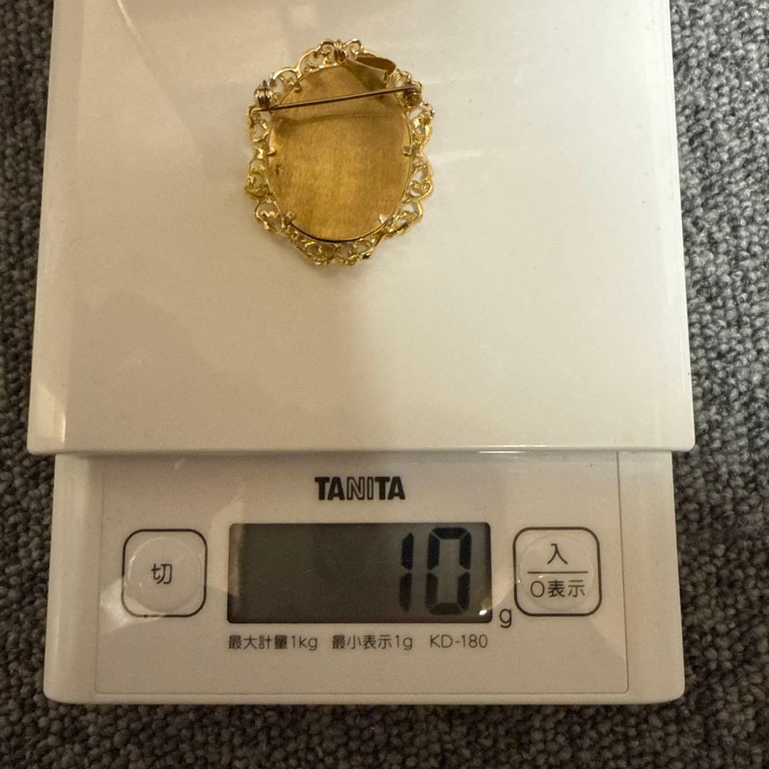 K18 刻印あり　ダイヤ　アンティーク品　ペンダントップ　プローチ 兼用