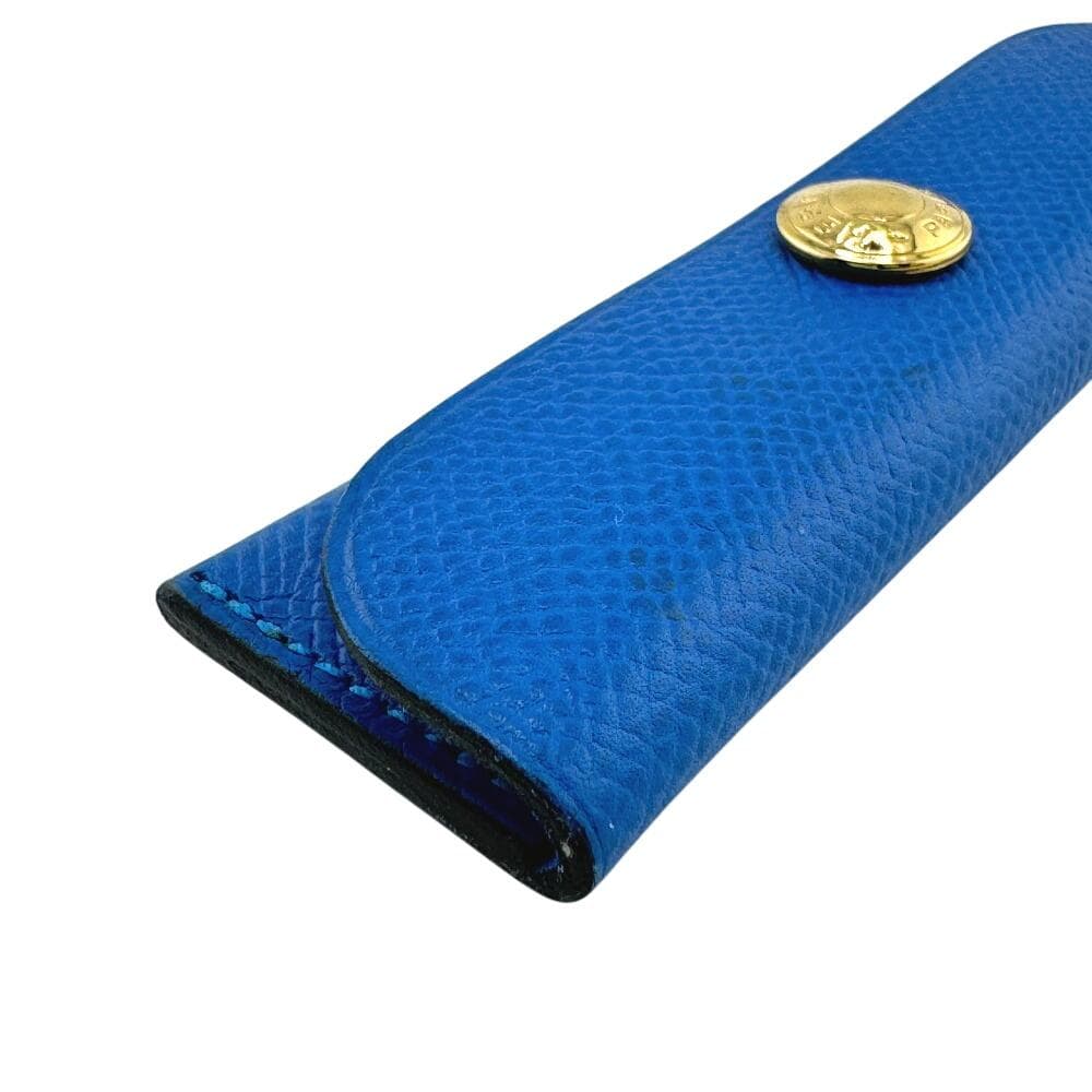 【極美品】エルメス バッファローホーン コーム レザー ブルー レア