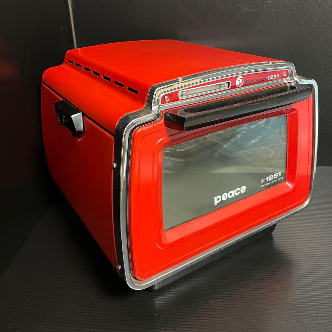 【希少・ヴィンテージ】Peace 1251 天火 レトロ オーブン コンロ 赤
