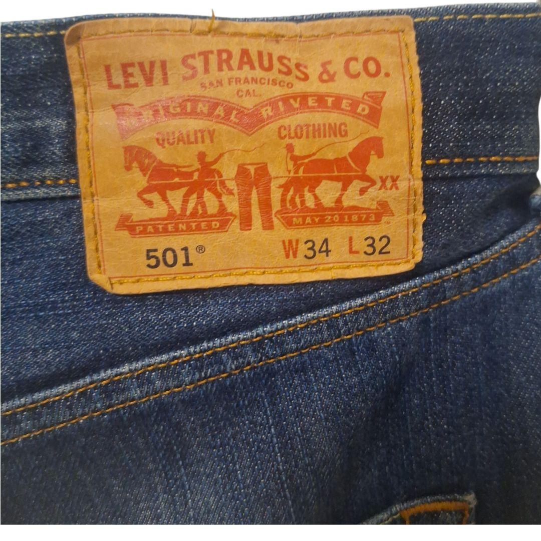 Levi's 501W34 赤耳 ストレートデニム濃紺【値下げ 金,土,日限定】
