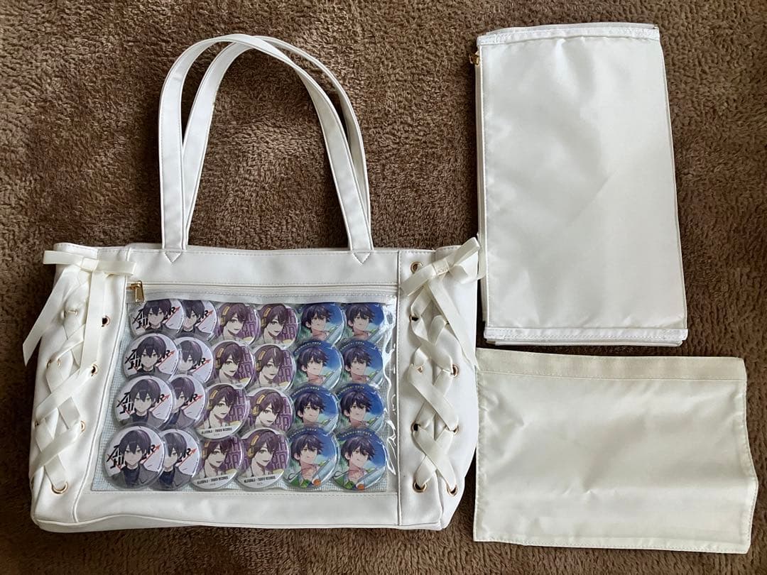 剣持刀也　缶バッジ　痛バッグ　WEGO トートバッグ　白　にじさんじ　A4