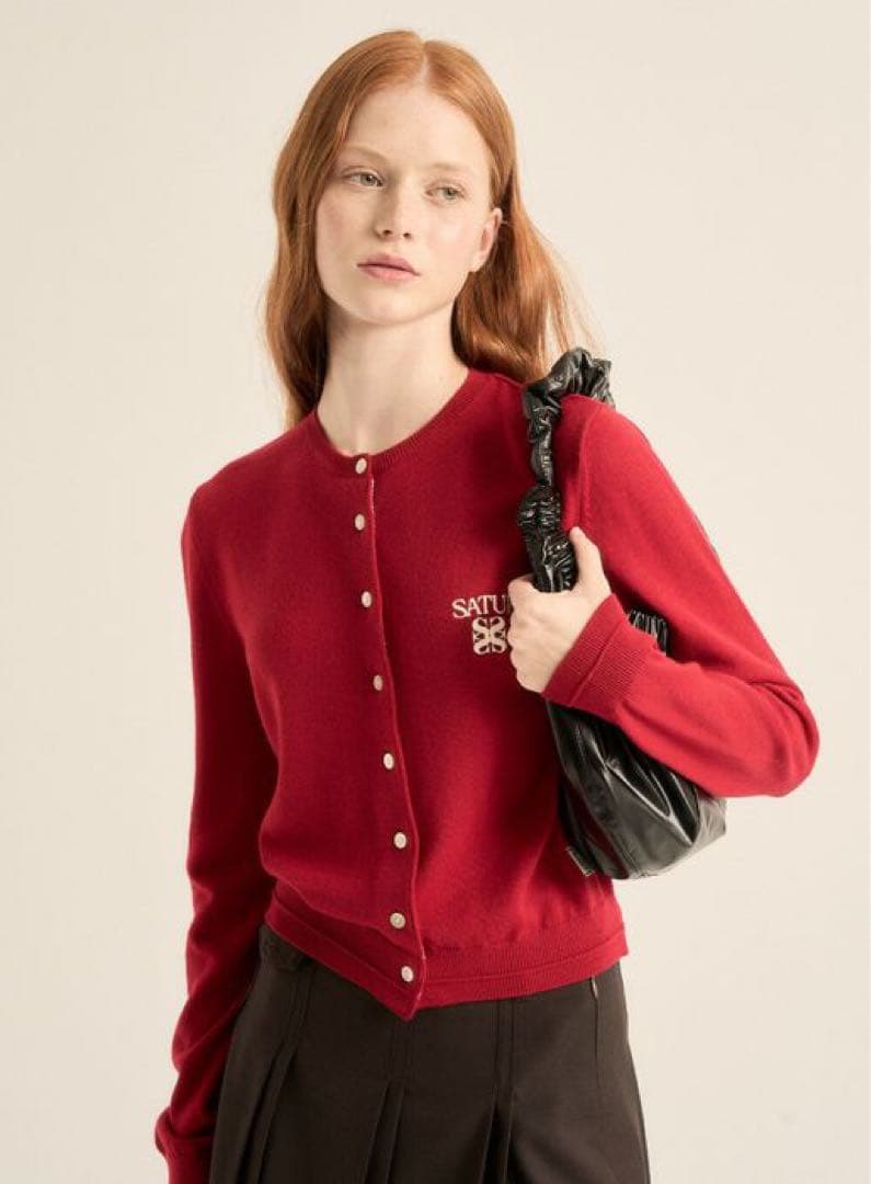 【SATUR】セター　赤カーディガン