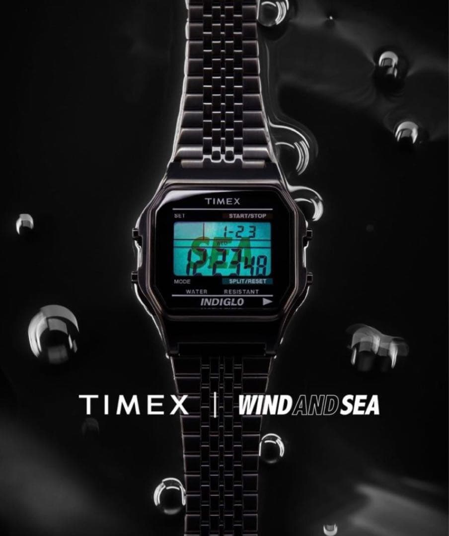 TIMEX×WINDANDSEA腕時計CLASSICDIGITALBLACK