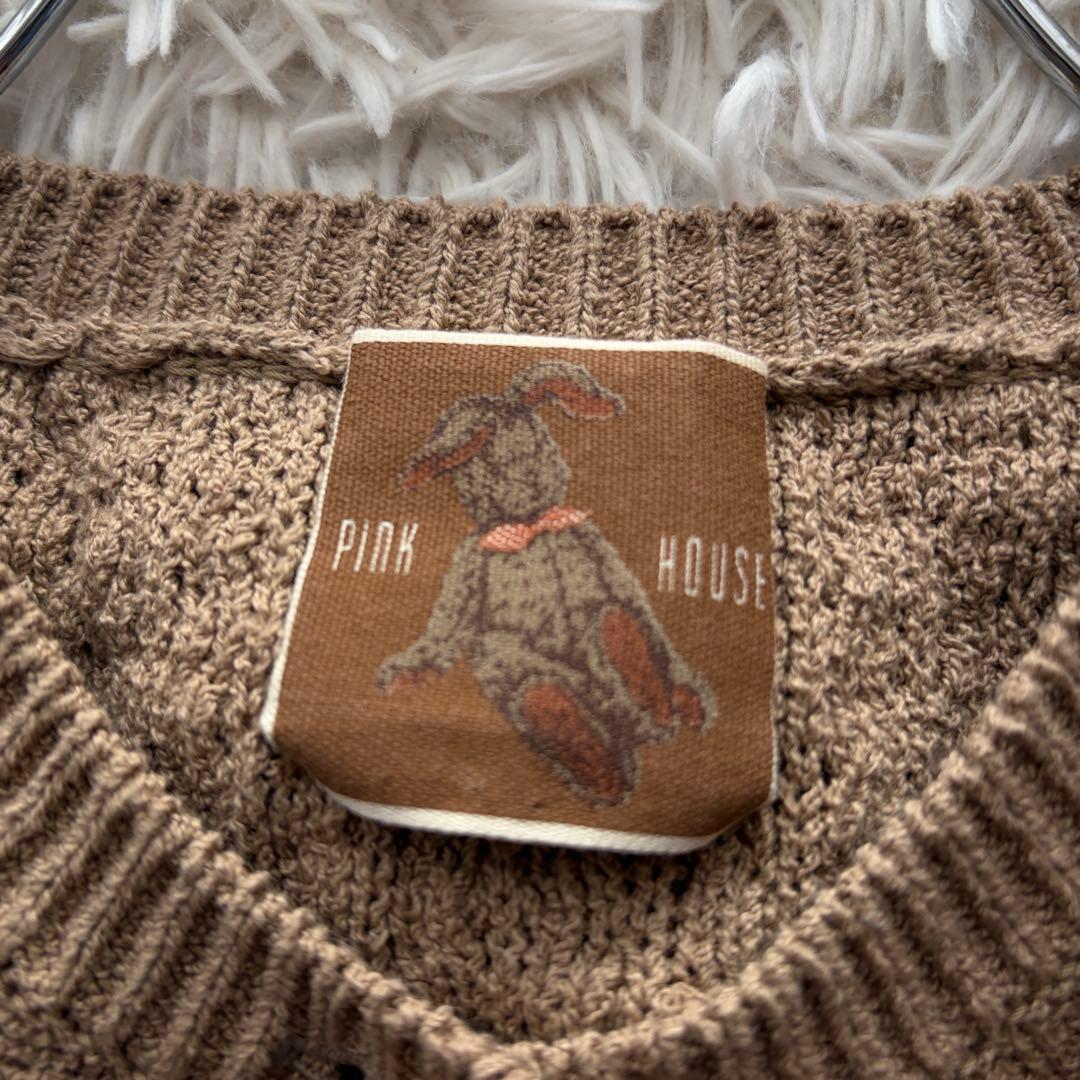 【極美品✨】希少品 PINK HOUSE ニット カーディガン うさぎ ブラウン