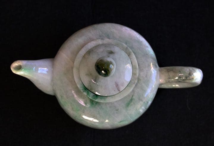 【珍品】翡翠 急須 硬玉ヒスイ 翡翠彫刻 高級茶道具 糸魚川 夜光杯 カラカラ