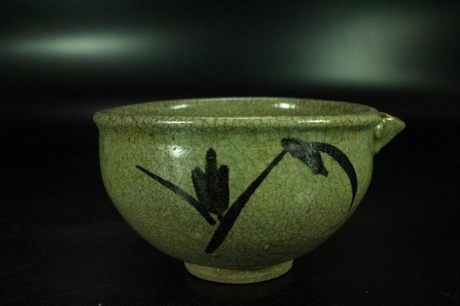 茶道具 絵唐津 方口茶碗 時代物(K-A380)