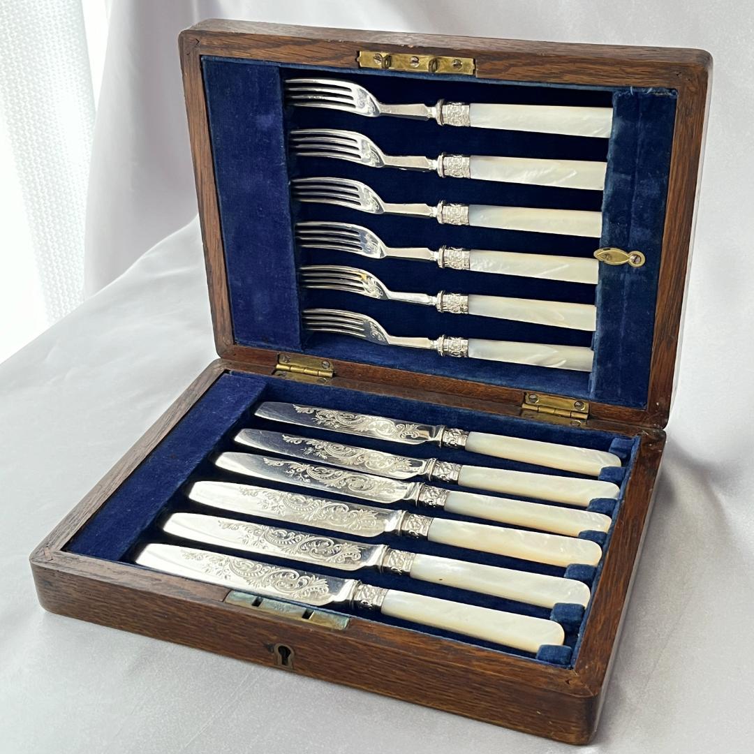 【Lee & Wigfull 】【白蝶貝 / 純銀継手】デザートセット