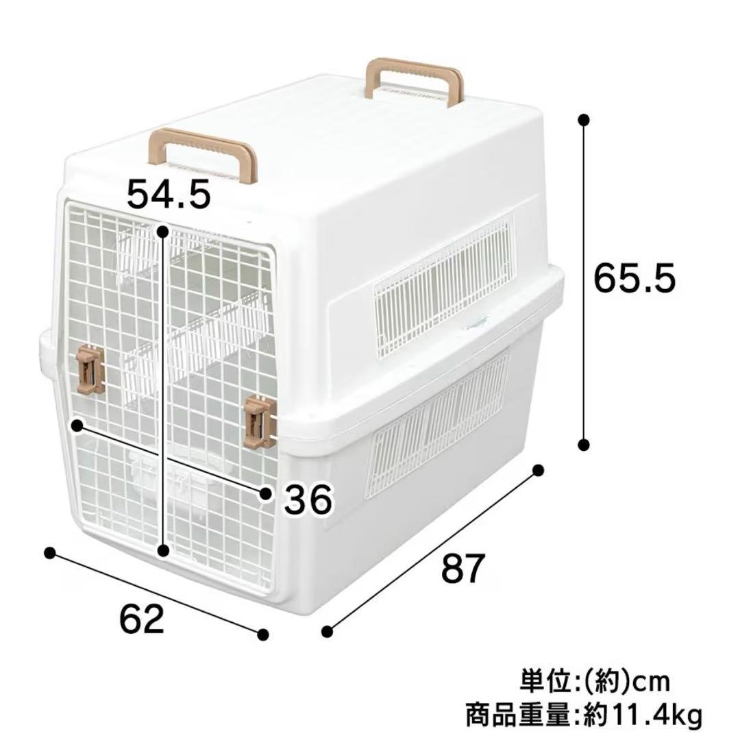 アイリスオーヤマ ペットキャリー 大型犬用 ホワイト ケージ クレート Lサイズ