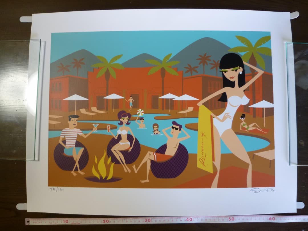 Shag シャグ シルクスクリーン　Riviera Retreat　サイン入り