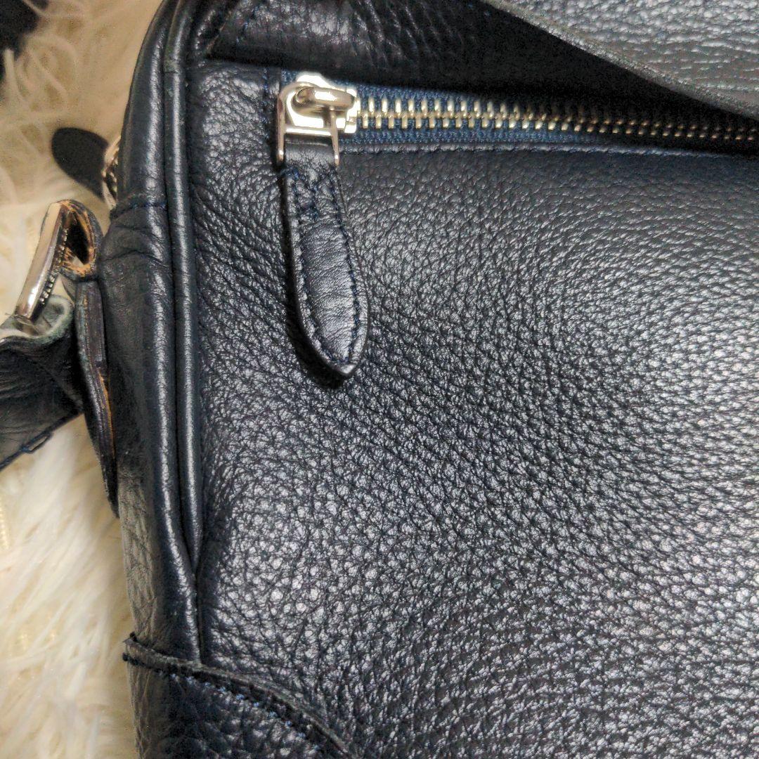 PELLE MORBIDA ペッレモルビダ ショルダーバッグ レザー ネイビー