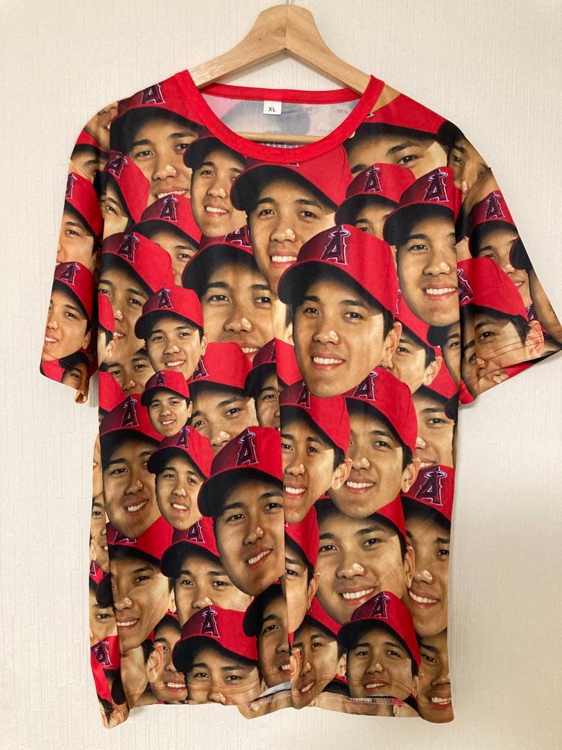 大谷翔平 顔だらけ Tシャツ XL