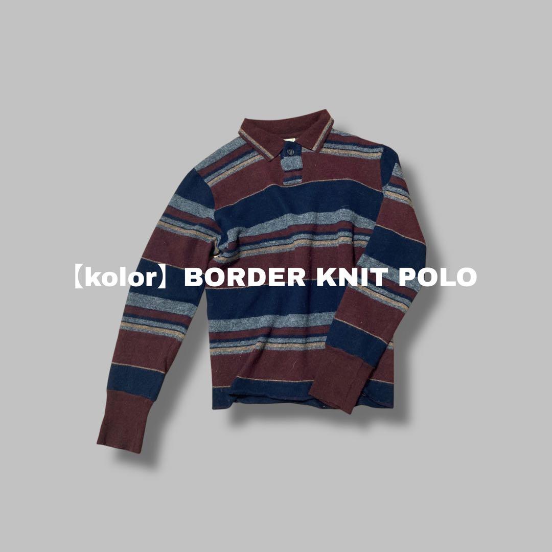 Tee【kolor】BORDER KNIT POLO 3109T