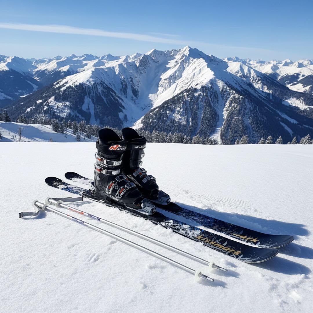 スキー4点セット kissmark 140cm NORDICA 24cm 即乗り