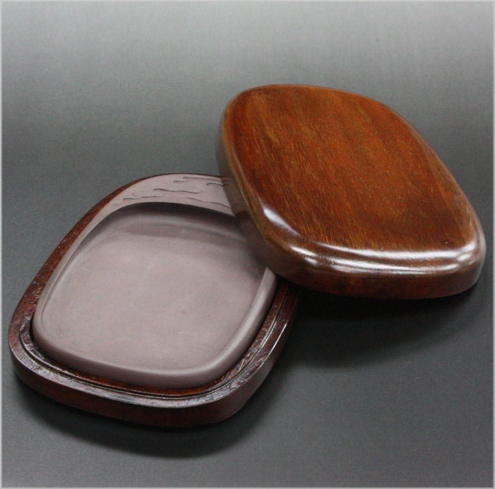 端渓硯 彫花楕円瑞雲硯 6吋