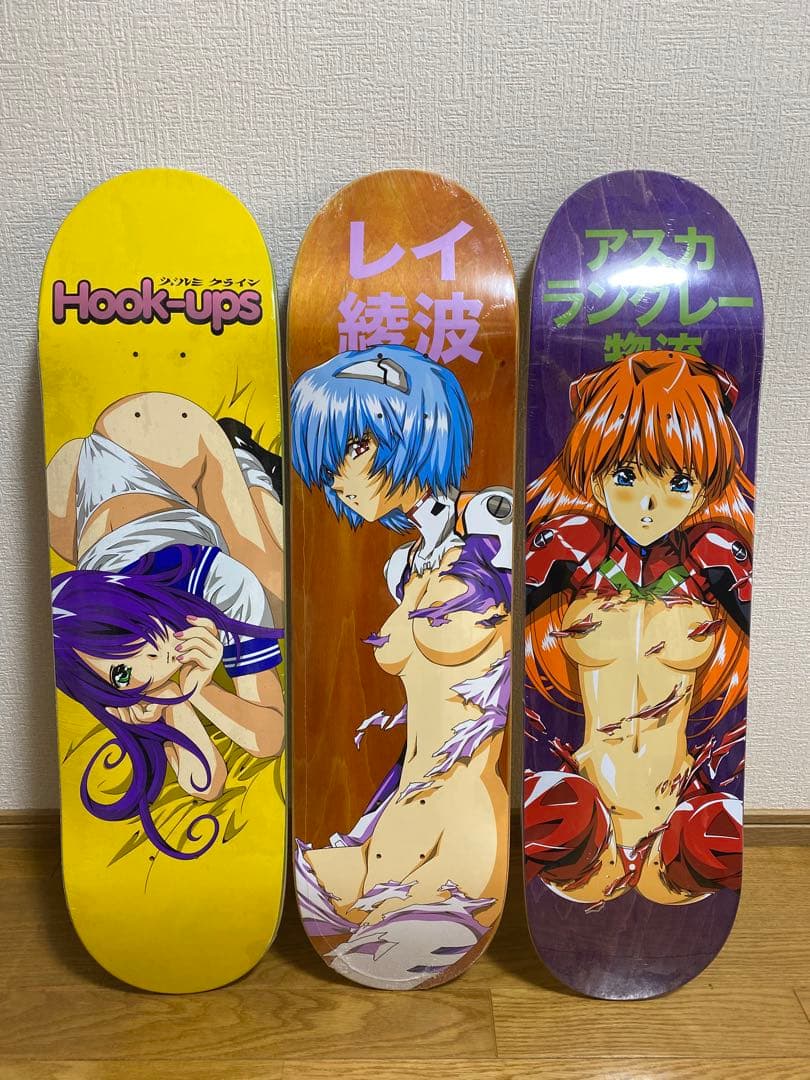 Hook-ups アニメキャラクター スケートボードデッキ3枚セット