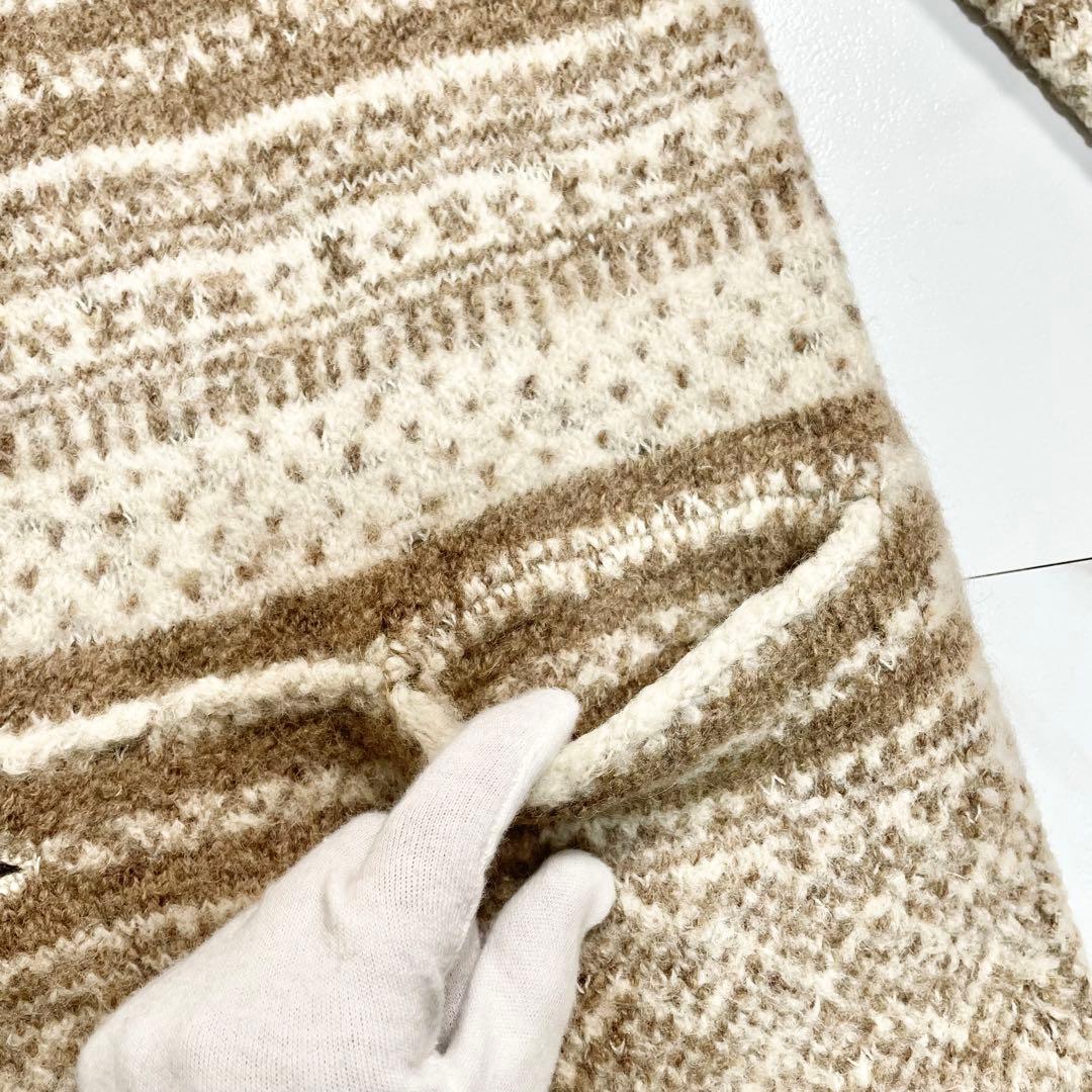 45R 圧縮 ノーカラーニットコート アルパカ hand graded 1