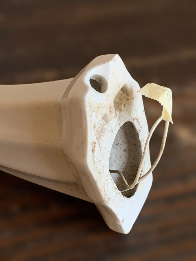 陶器アーム付ミルクガラスランプ パウダールーム アールデコデザイン/K311