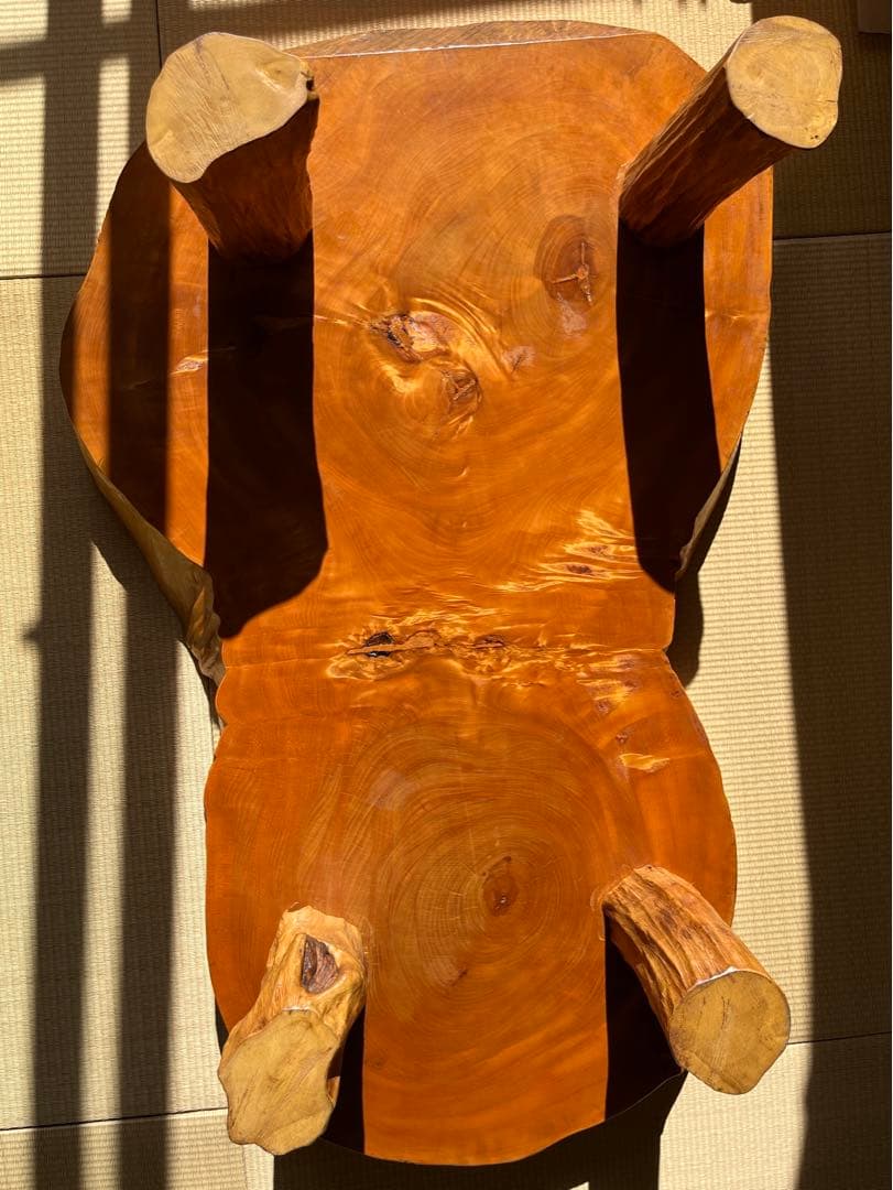 天然木　一枚板　ローテーブル　アンティーク